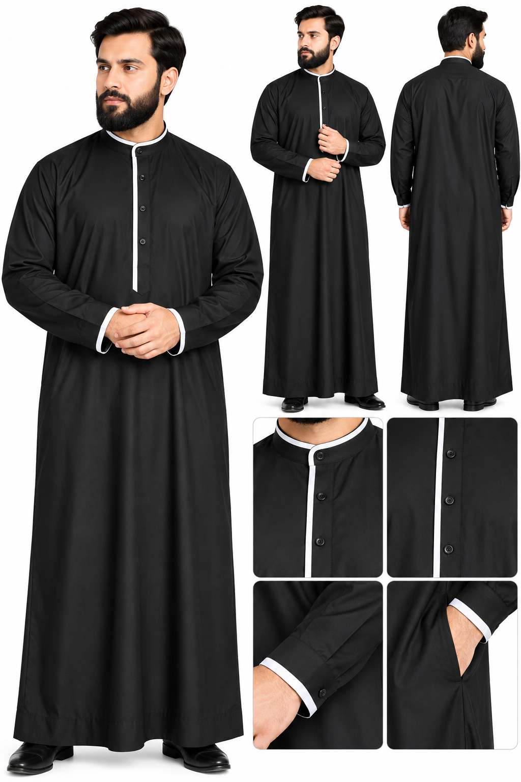 Men's Islamic thobe designer Muslim Saudi style Thobe/Jubba