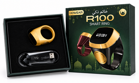 Smart Tasbih Ring R100 – Digital Zikr Counter, Prayer Reminder, Qibla Compass
